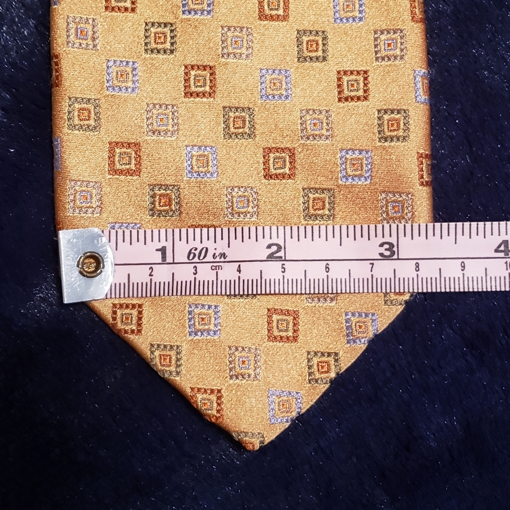 Necktie Robert Talbott Gold Geometric Silk - image 1